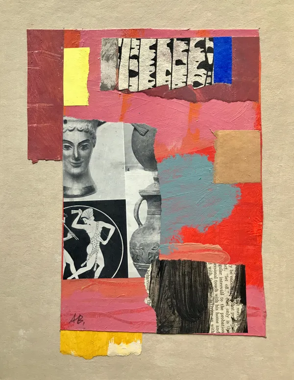 Alfons Bytautas RSA Mythos 1 Mixed media collage on card 25 x 19.5 cm