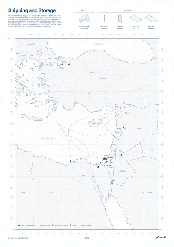 Drew Rumgay CareKit – Shipping and Storage, 2025 Digital illustration on mountboard 59.5 x 42 x 0.5 cm