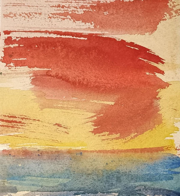 John Houston RSA Untitled (August Afternoon) Watercolour on paper Image: 14 x 13 cm Frame: 38 x 35 cm