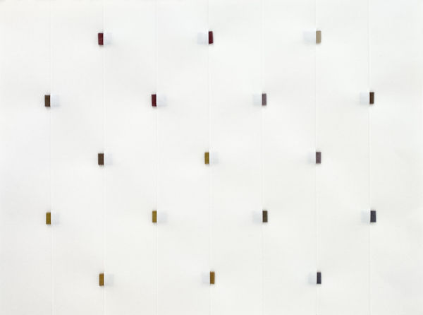 Charlene Scott Loop 3, 2025 Washi paper, cotton tape dyed with colour derived from St. Johns wort and coreopsis, madder root and marigold (modified with iron) Image: 30 x 40 cm Frame: 35 x 45 cm