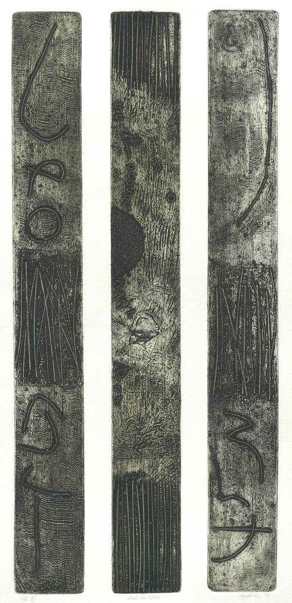 George Macpherson RSA Ceol Na Mara, 1997 Collagraph Window: 94 x 47.5 cm Frame: 117 x 68.5 cm Variable edition of 6