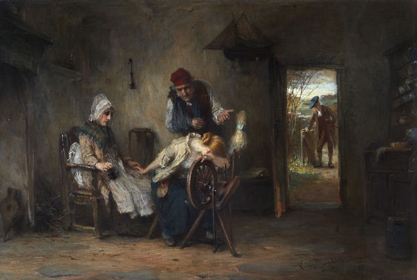 Otto Theodor Leyde RSA 'My father urged me sair; my mither didna speak, But she lookit in my face till my heart was like to break.' Auld Robin Gray, c. 1878-79 Oil on canvas 31 x 46.1 cm