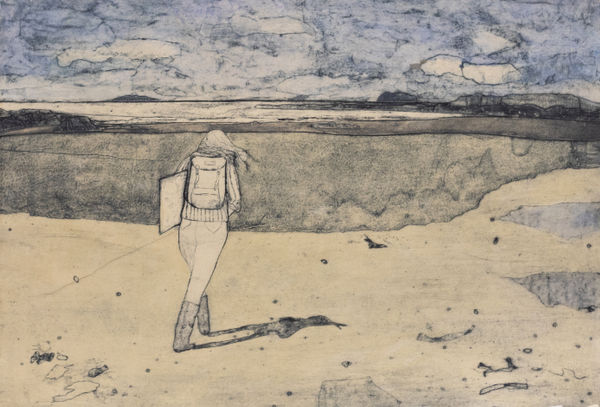 Frances Walker RSA Self-Portrait, 1994 Collagraph, hand-tinted with watercolour 55 x 77 cm