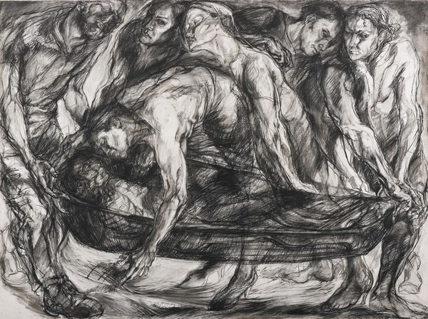 Beth Fisher RSA Burial II, 2006 Conté and charcoal on paper 101 x 136.7 cm