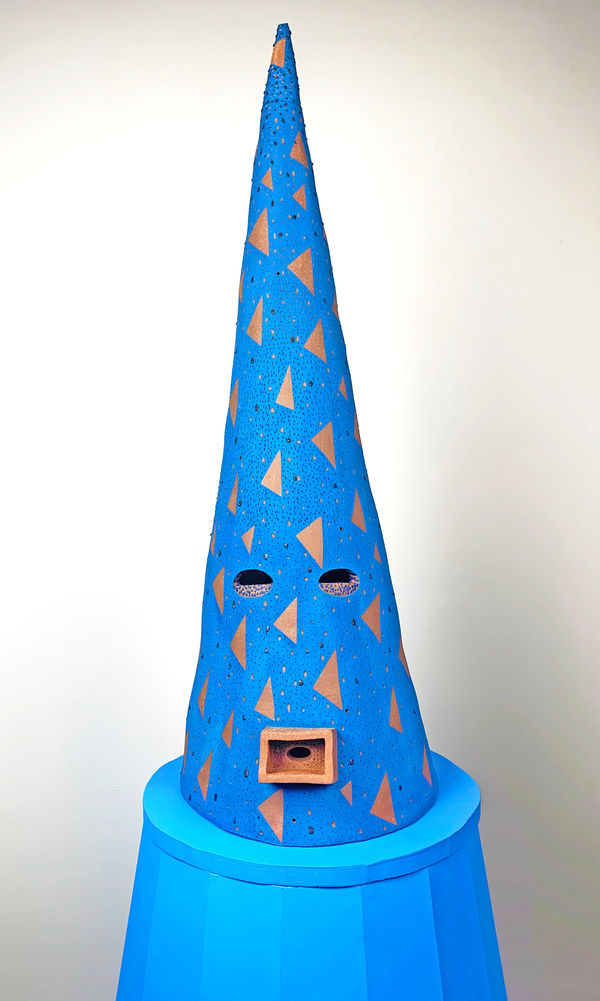 Tammie Rubin Unknown Ritual Mask No.4, 2023 Stoneware, underglaze 33 x 18 in 83.8 x 45.7 cm