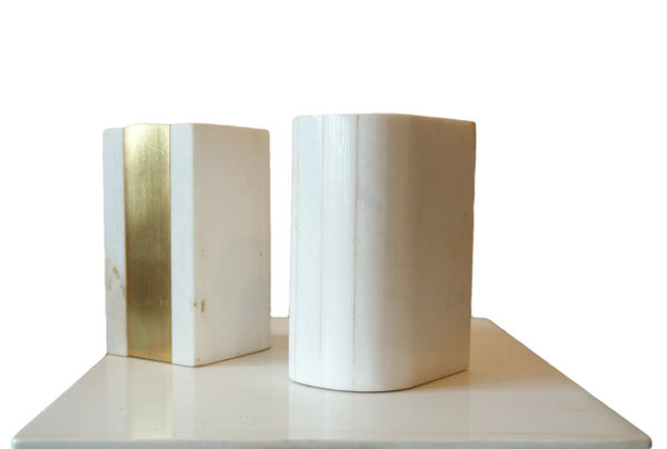 Jesse Amado Charlotte and Emily Bronte (The Complete Novels), 2001 Marble, gilded books 9 x 4.7 x 6 in (each work) 22.9 x 12.1 x 15.2 cm