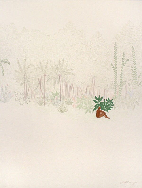 RF. Alvarez But I Remember Walking In Coyoacan With You, 2021 Acrylic, natural earth pigment, pencil on canvas 48 x 36 in 121.9 x 91.4 cm