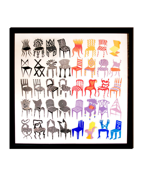 Pedro Friedeberg Sillas/Chairs, ND Serigraph 61/100 22.5 x 22.5" 57.1 x 57.1 cm
