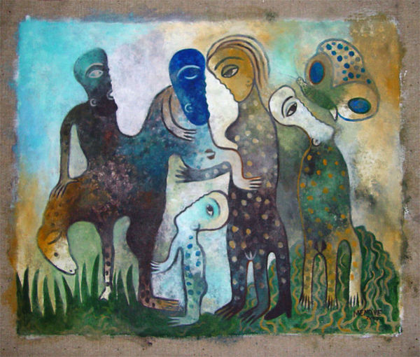 Manuel Mendive El Insecto y la Lagartija, 2007 Acrylic on canvas 32.5 x 34" 82.5 x 86.4 cm