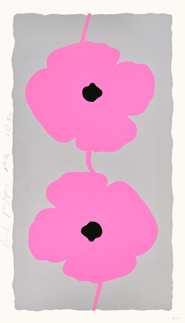 Donald Sultan, Pink Double Poppies, 2025