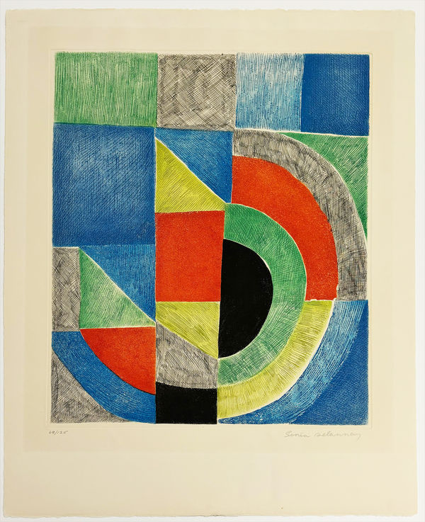Sonia Delaunay, Composition (Carre Rouge), ca. 1970