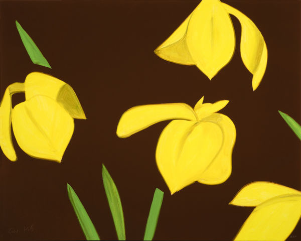 Alex Katz, Yellow Flags on Brown, 2023