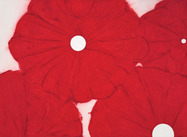 Donald Sultan, Four Big Poppies, 2024