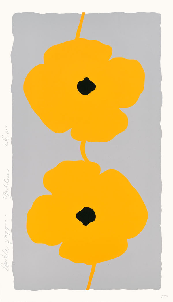 Donald Sultan, Yellow Double Poppies, 2025