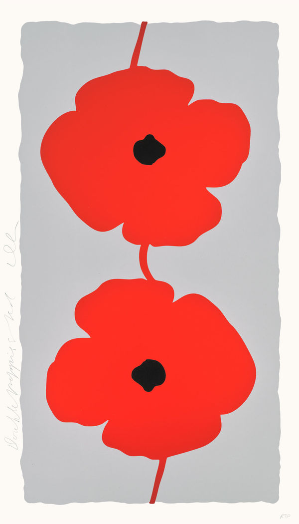 Donald Sultan, Red Double Poppies, 2025
