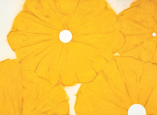 Donald Sultan, Four Big Poppies, 2024