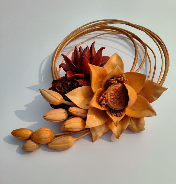 Amit Dey Blooming 2 Rosewood, mahogany and white teak 26 x 17 x 6 inches (66 x 43 x 16 cms) - 1.5 kgs (3.3 lbs)