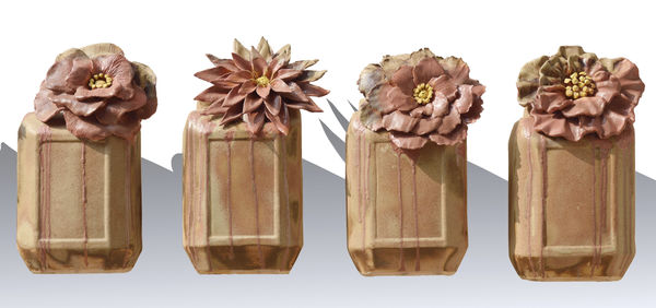 Jagadeesh Guttula Rusting petals 9 Ceramic 18 x 52 x 8 inches (46 x 132 x 20 cms) - 22 kgs (48 lbs) - set of 4