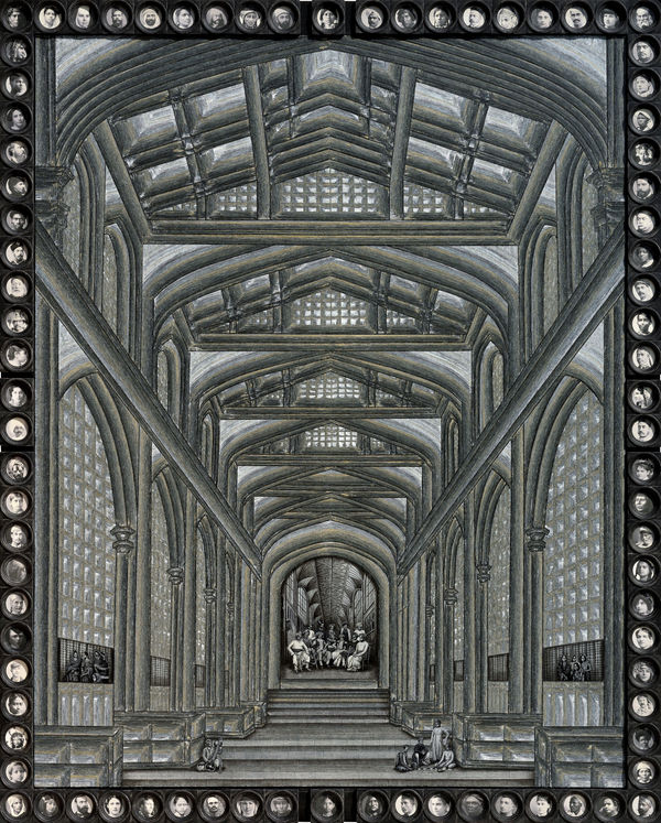 Sanjay Barot Passage through the veil - 55 Acrylic on canvas and teak wood 74 x 92 inches (188 x 234 cms)