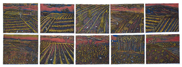 Milan Lunagariya Golden Light Viscosity on zinc plate 8 x 10 inches (20 x 25 cms) each - set of 10