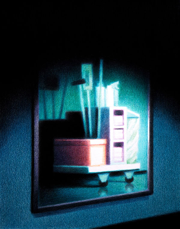 Steffen Kern, Cleaning Cart in Mirror, 2024