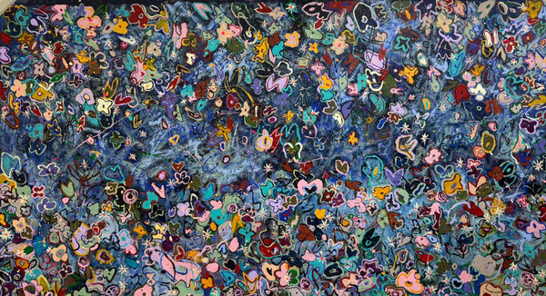 Kinda Adly Your Presence In Every Brushstroke, 2025 mixed media on canvas 153 x 283cm signed & dated