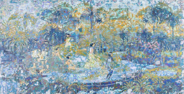 Ibrahim Khatab The Cleanse, 2026 mixed media on wood 150 x 300cm signed & dated