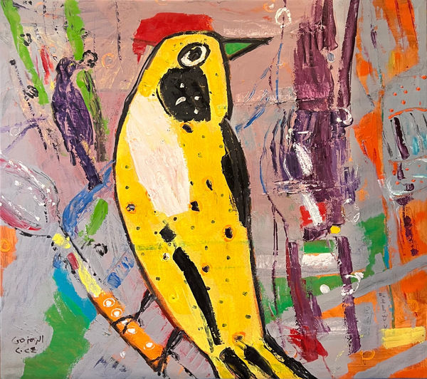 Ashraf El Zamzami Canary, 2024 oil on canvas 97 x 108cm signed & dated