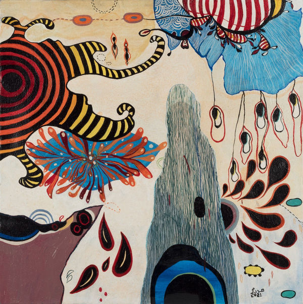 Maryam El Khouly Caricaturas Marinas II, 2021 oil on canvas 60 x 60cm signed & dated