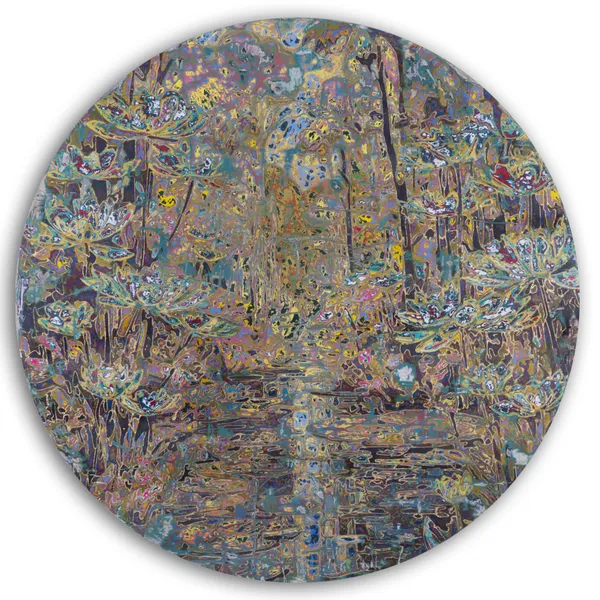 Ibrahim Khatab The Passage, 2026 mixed media on wood 150cm (diameter) signed & dated