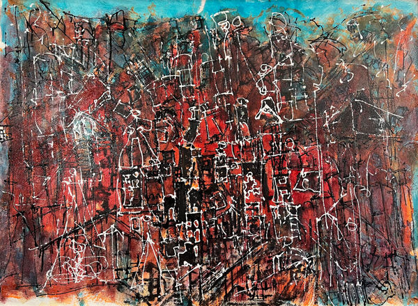Ahmed Farid Coloratura II, 2023 mixed media on canvas 77 x 104cm signed & dated