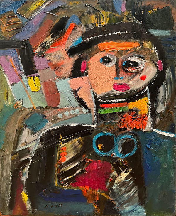 Ashraf El Zamzami Jester, 2023 oil on canvas 60 x 50cm signed & dated