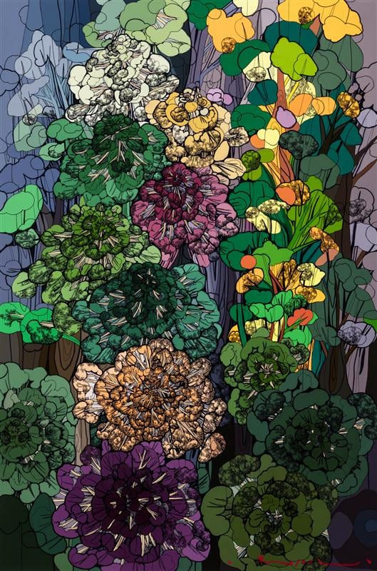 Shintaro & Yoshiko Nakahara Birds' view, 2016 ink and acrylic on canvas 92.0 x 61.0 cm