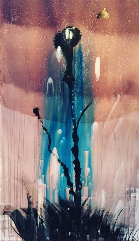 Cruz Jimenez When the Kingfisher Dives, 2016 mixed media on paper 290.0 x 140.0 cm