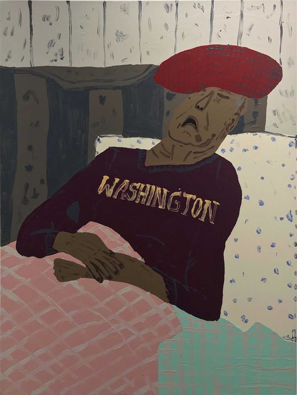Claudia Kogachi Washington and Pillow, 2019 acrylic on canvas 120.0 x 90.0 cm