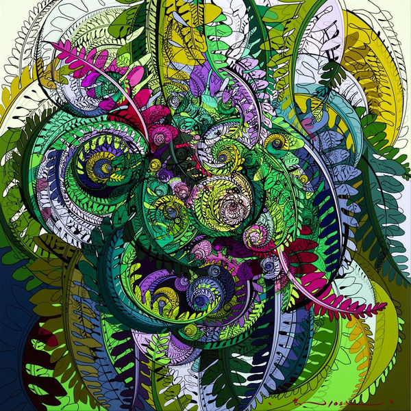 Shintaro & Yoshiko Nakahara Calling, 2016 ink and acrylic on canvas 1220 x 1220 mm