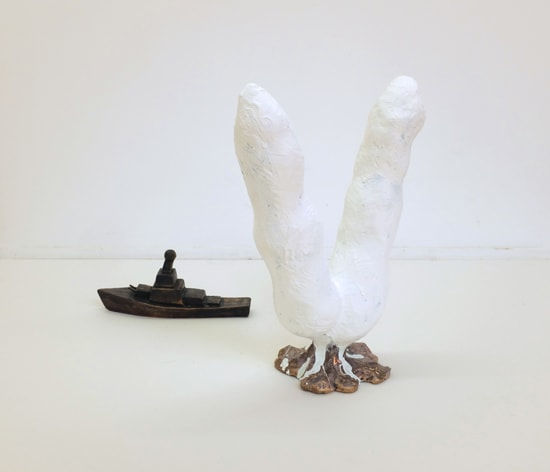 Scott Eady Sea of Discontent, 2017 tin bronze, paint 40.0 x 40.0 x 40.0 cm