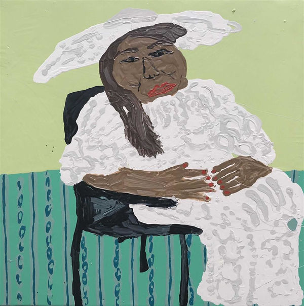 Claudia Kogachi Obachan II, 2019 acrylic on canvas 46.0 x 46.0 cm