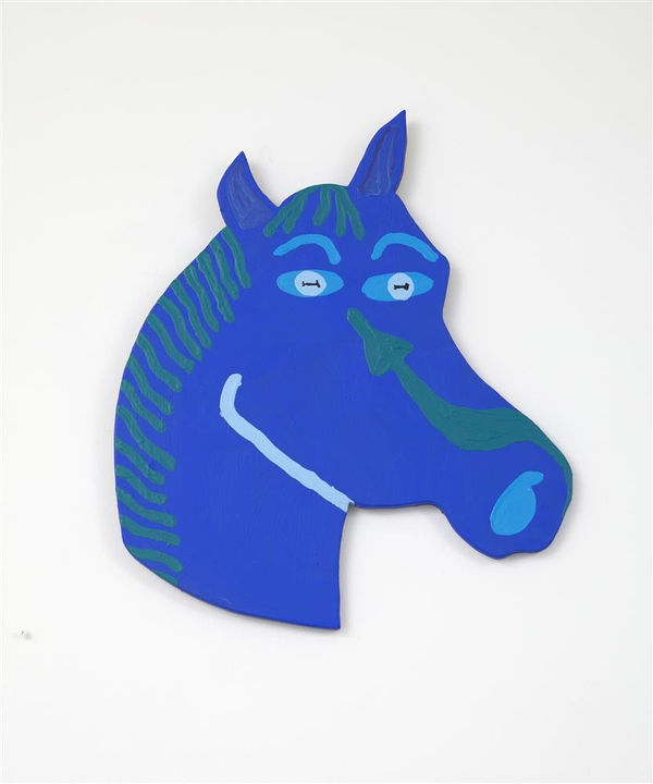 Claudia Kogachi Blue Horse Head, 2020 acrylic on board
