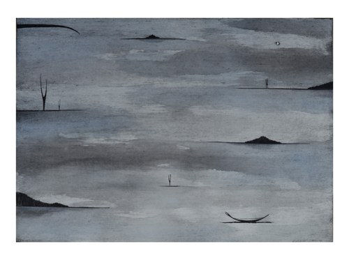 Simon Kaan Untitled 5-17, 2017 Chinese ink and gouache on cotton paper, intaglio woodblock, series of 10 50.0 x 70.0 cm