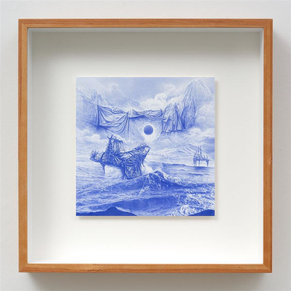 Stephen Ellis Unfolding 3, 2022 coloured pencil on Fabriano paper 530 x 530 x 85 mm