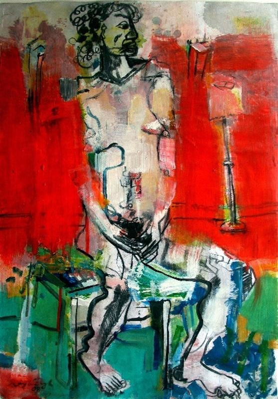 John Oxborough, Portrait of E.T.R. with Red, 2008