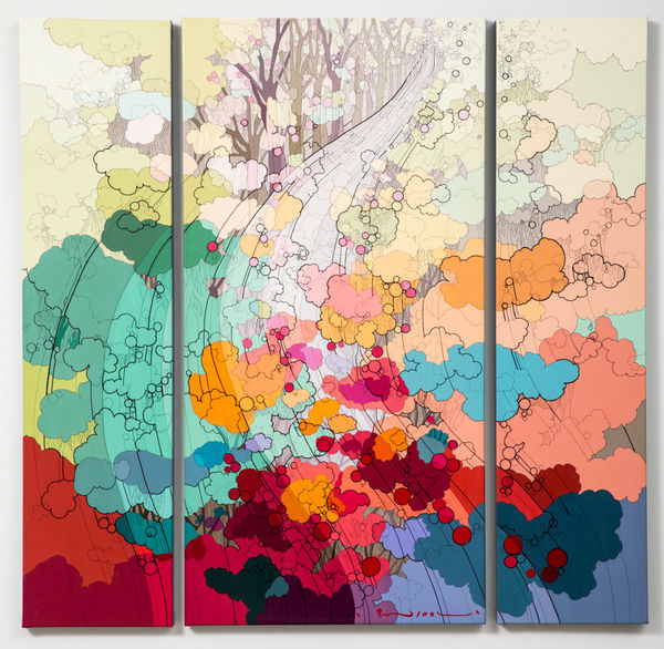 Shintaro & Yoshiko Nakahara Path of the Wind, 2013 ink and acrylic on canvas 122.0 x 126.0 cm