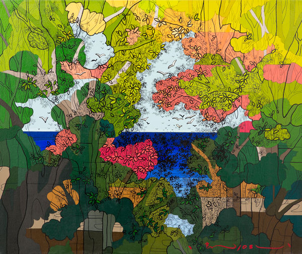 Shintaro & Yoshiko Nakahara Cliff Top, 2013 Ink and acrylic on canvas 51.0 x 61.0 cm