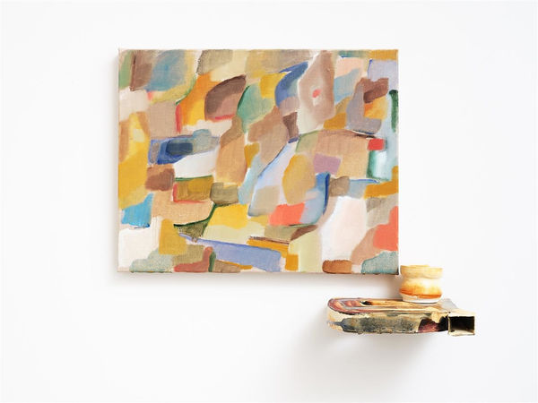 Van Luong Thisness no.13, 2021 Oil on canvas and ceramics, painting dimensions - 39.0 x 55.0 x 5.0 cm