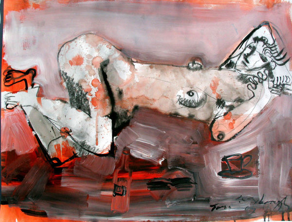 John Oxborough, T.A. Reclining in Red, 2008
