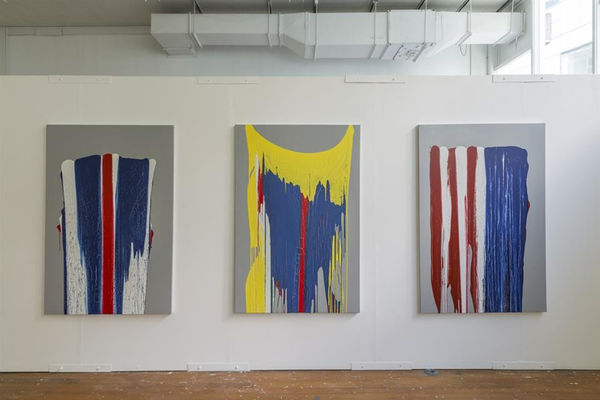 Justine Singing Moon Dissolving Boundaries (Elam installation), 2013 Oil and acrylic on canvas