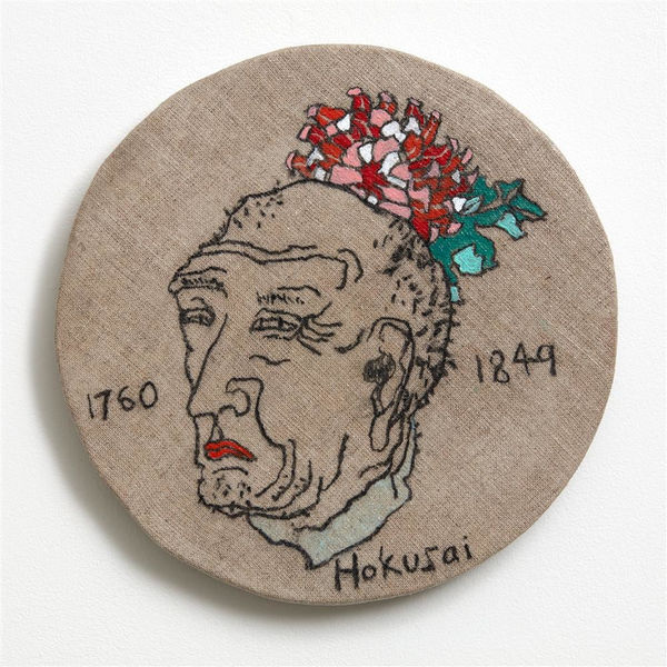 Brendan McGorry Hokusai, 2017 acrylic and charcoal on linen 23.0 x 23.0 cm