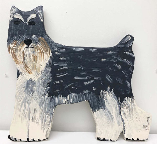 Claudia Kogachi Schnauzer Bitch, 2019 acrylic on paper mâché 55.0 x 60.0 cm