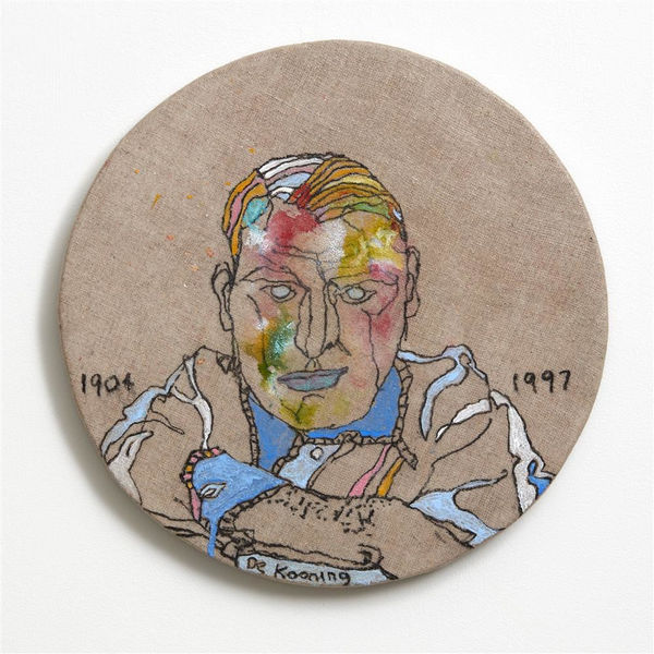 Brendan McGorry De Kooning, 2017 acrylic and charcoal on linen 32.0 x 32.0 cm